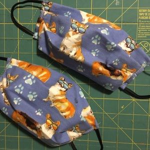 2 corgi reusable face masks with filter pocket